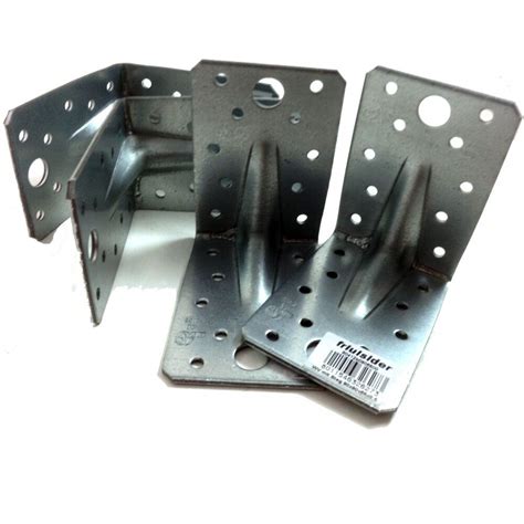 Buy 4, 90mm Reinforced Galvanised Angle Brackets - Heavy Duty Decking ...