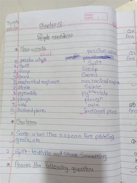 Evs-Simple Machines(notebook and workbook)