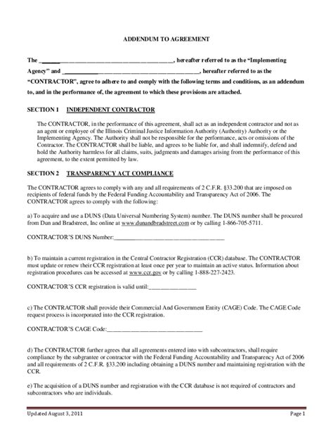 Fillable Online Attachment A Addendum to Agreement Fax Email Print ...