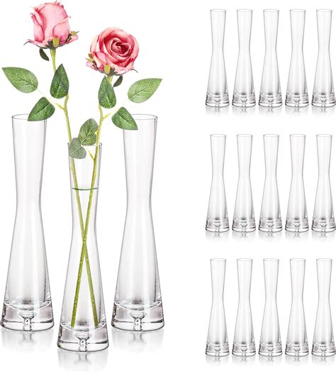 Amazon.com: Hewory Glass Bud Vases for Centerpieces Set of 18, Handmade ...