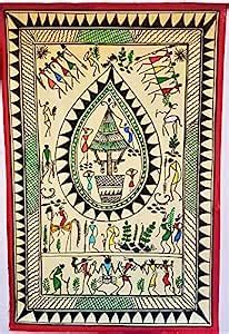 Arteastic Canvas Saurachitra Tribal Painting (25 cm X 37.5 cm ...