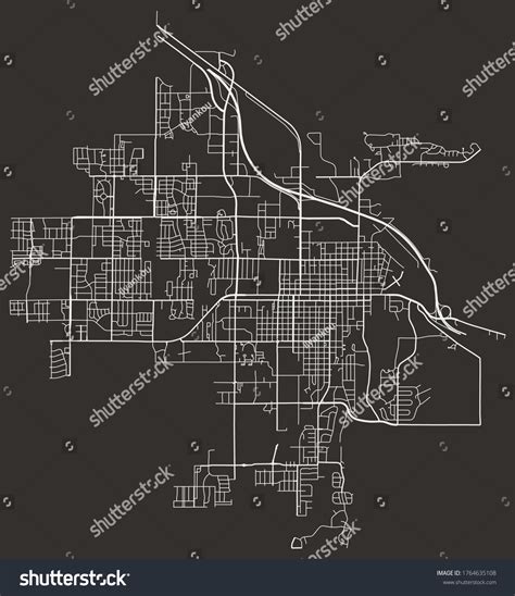 Bozeman Montana Usa Urban Roads Map Stock Vector (Royalty Free ...