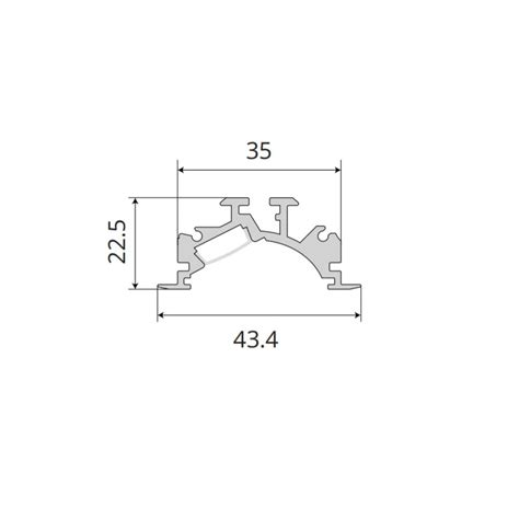 JS-JAS LP 09-14 Recessed Asymmetric Cove Alluminium Profile For Strips