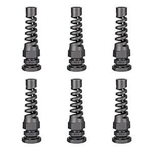 uxcell 6Pcs PG9 Cable Gland Black Waterproof Plastic Joint with Strain ...