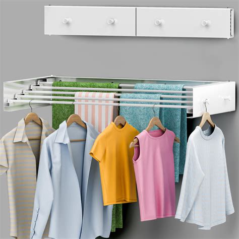 Amazon.com: Wall Mounted Collapsible Clothes Drying Rack - Compact ...