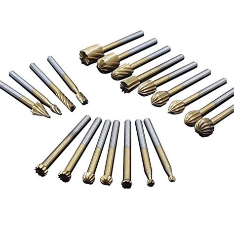 Generic 20pcs HSS Titanium Milling Wood Rotary Knife File Cutters ...