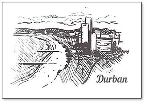 Buy Durban Hand Drawn Sketch Illustration Fridge Magnet Online at ...