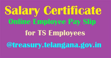 Salary Certificate/ Online Employee Pay Slips for TS Employees ...