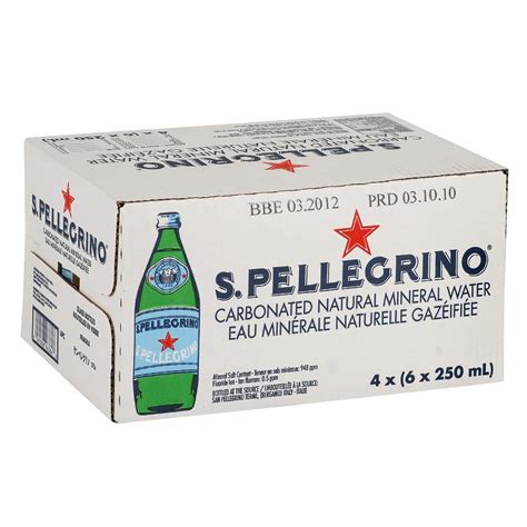 SAN PELLEGRINO - CARBONATED NATURAL MINERAL WATER 4x6x250ML CASE ...