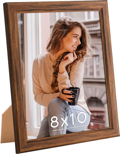 Amazon.com - 8x10 Wood Frames Set Brown, Natural Wooden 10x8in Picture ...