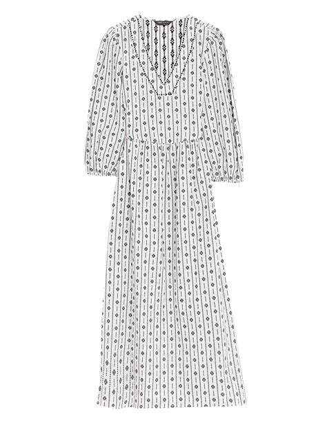 Buy Cotton Rich Jacquard V-Neck Midi Dress at Marks & Spencer