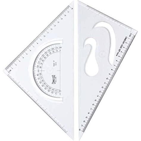 Buy 90 Degree Transparent Clear Set Squares with Protractor and French ...