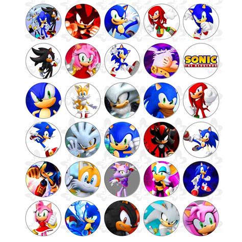 Buy Sonic Edible Cupcake Toppers Decoration, 35x1.5 inch, Super Sonic ...