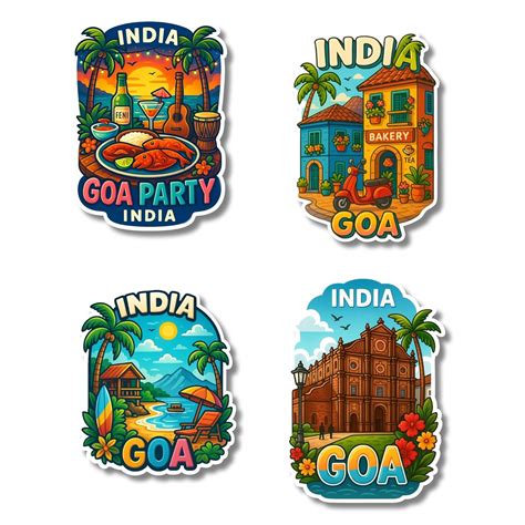 Regalo Casila Goa Fridge Magnet Set of 4 India Travel Souvenir Gift for ...
