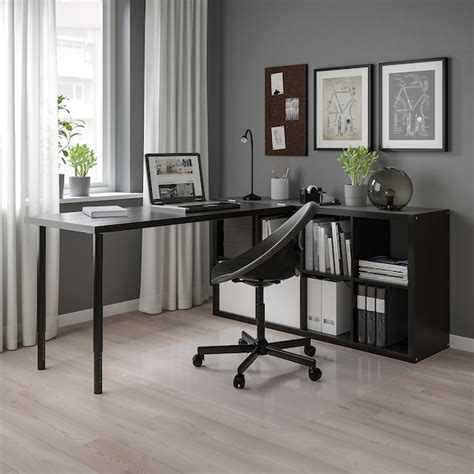 KALLAX / LAGKAPTEN desk combination, black/black-brown, 77x179x147 cm ...