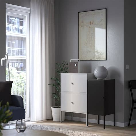 LIXHULT cabinet combination, grey/anthracite, 95x35x92 cm (373/8x133 ...