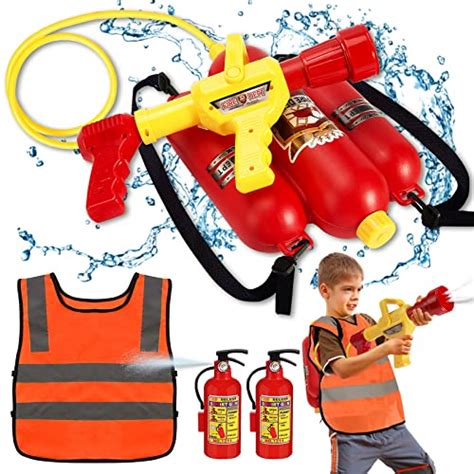 Buy BeiyoQSZ Water Gun for Kids Set, Fireman Toys Backpack Water ...