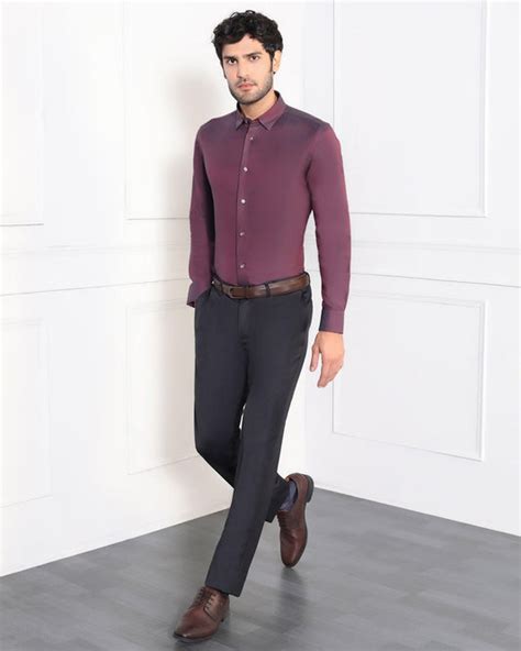 Buy Must Haves Formal Midnight Blue Solid Shirt Online