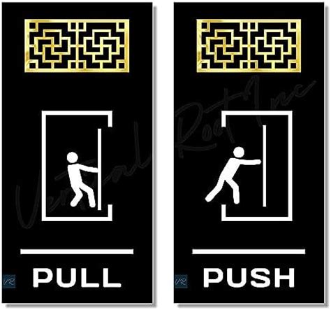 Vertical Root Inc® Premium BRUSH GOLD FINISH AND BLACK Acrylic PUSH ...