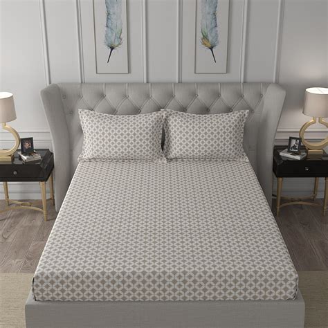 Buy MASPAR Exotic Bouquet Brown Printed Cotton Super King Bedsheet Set ...