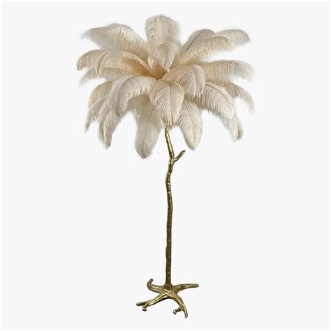 Luxury Ostrich Feather Floor Lamp, 16 Colors/Resin | VAXLAMP