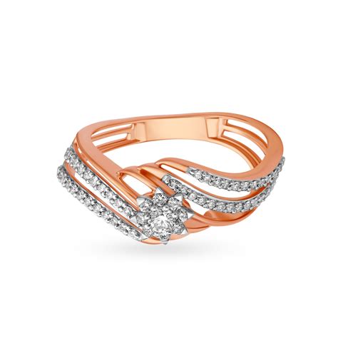 Glamorous Floral Rose Gold and Diamond Ring
