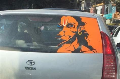 Angry Hanuman stickers in Karnataka