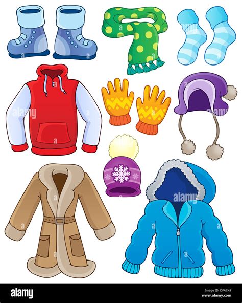 Winter clothes collection 3 - picture illustration Stock Photo - Alamy