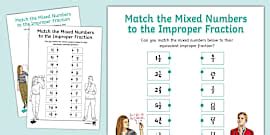 Improper Fractions Worksheet Pack | Mixed Numbers - Twinkl