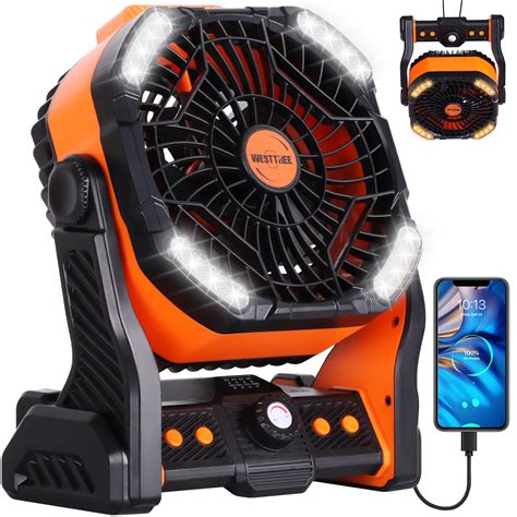 Amazon.com: 20000mAh Battery powered fan Camping Fan essentials ...