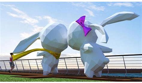 园林景观小品卡通切面兔子落地摆件户外大型玻璃钢草坪广场雕塑 - 欧迪雅凡家具