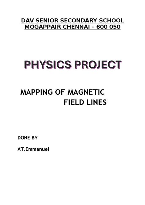 Phy 1 - Project on Mapping of Magnetic Field Lines - Studocu