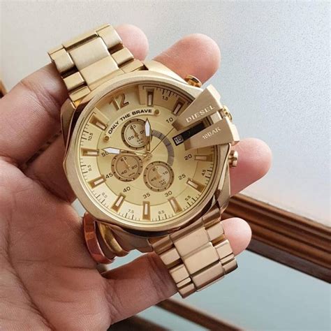 Diesel Mega Chief Chronograph Full Gold Men's Watch For Man Dz4360 Gif ...