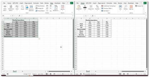 Image result for Excel Side-by-Side View