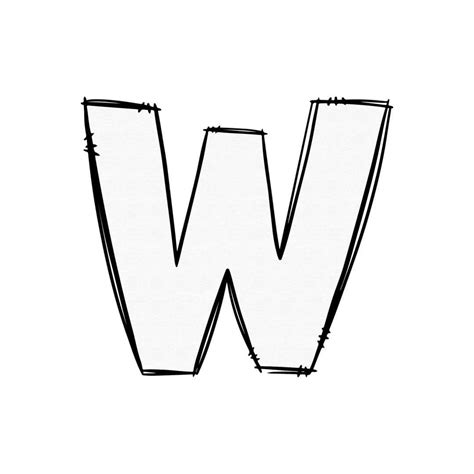 Black and White Letter W Drawing