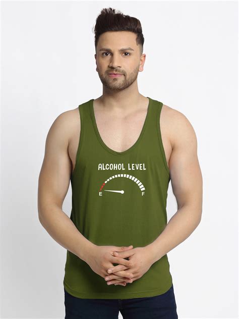 Men Alcohol Level Printed Innerwear Gym Vest