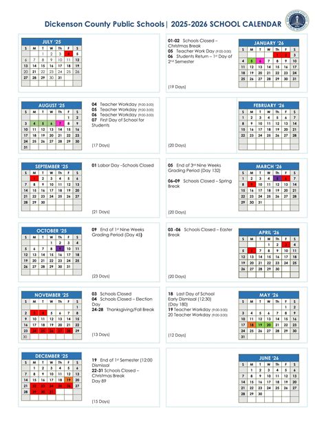 Dickenson County Public Schools va Calendar 25-26 Revised [pdf] - EduCounty