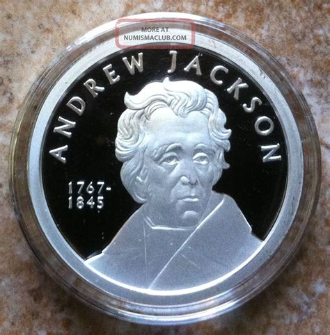 1oz Andrew Jackson. 999 Fine Proof Silver Round Coin Medallion Usa 7th ...