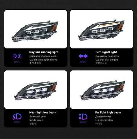 Car Styling Head lamp light for Lexus ES200 Headlights 2013-2014 ES300 ...