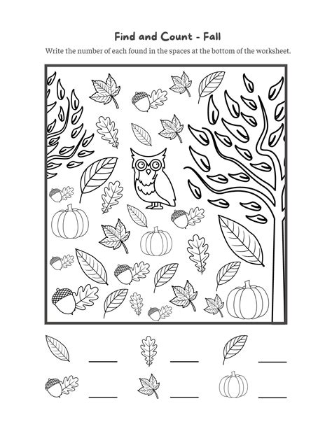Free Printable: Fall Fun I Spy Count and Color Activity Page for Kids ...