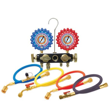 Uniweld Manifold, 4 Valve, 5 ft., EZ Turn Hose Set Q4N85SMEZ | Zoro