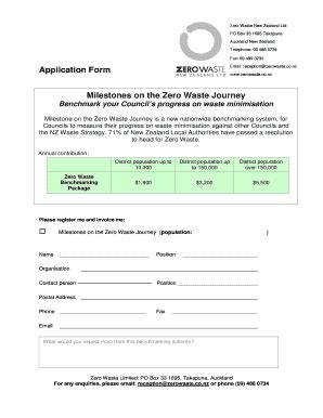 Fillable Online zerowaste co Benchmarking application form - Zerowaste ...