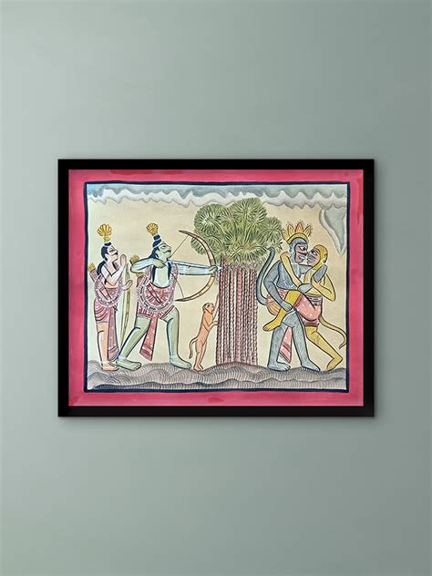 Shop Sequences in Ramayana in Kalighat Style by Manoranjan Chitrakar