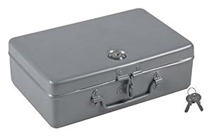 JAYCO Aluminium Cash/Jewellery Storage Box with pre-fitted Lock (25 cm ...