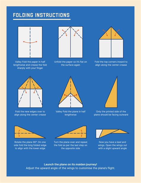 Printable Paper Airplane Folding Template