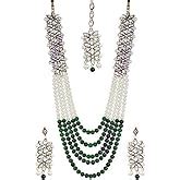 Buy ZENEME Jewellery Sets for Women Gold Plated Bridal Long Necklace ...