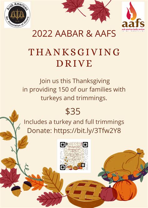 Arab American Family Services - 2022 AABAR & AAFS THANKSGIVING DRIVE