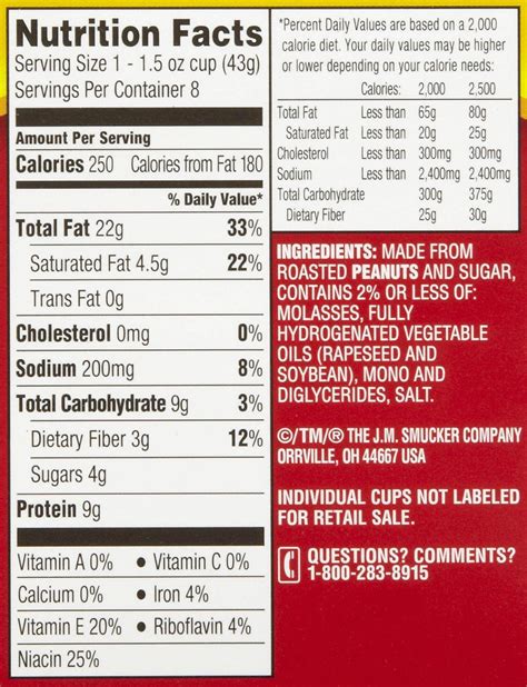 Pin Jif Peanut Butter Nutrition Label/linksservice*com|jif Peanut ...