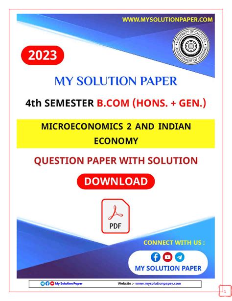 2023 B.COM (H & G) Microeconomics II & Indian Economy Exam QP with ...