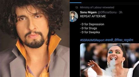 Sonu Nigam blasts Ministry of Labour for retweeting a meme on Deepika ...